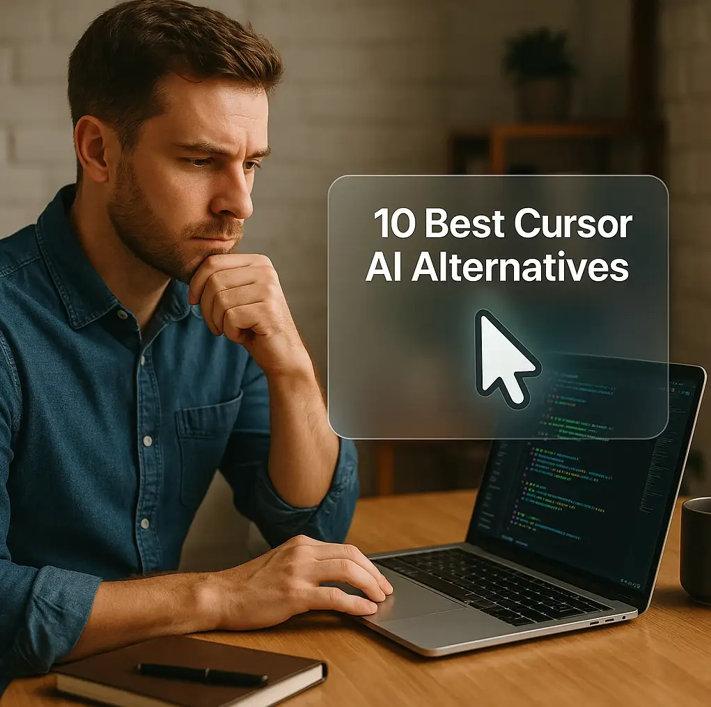 Modern developer workspace with AI code editors